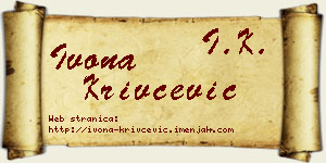 Ivona Krivčević vizit kartica